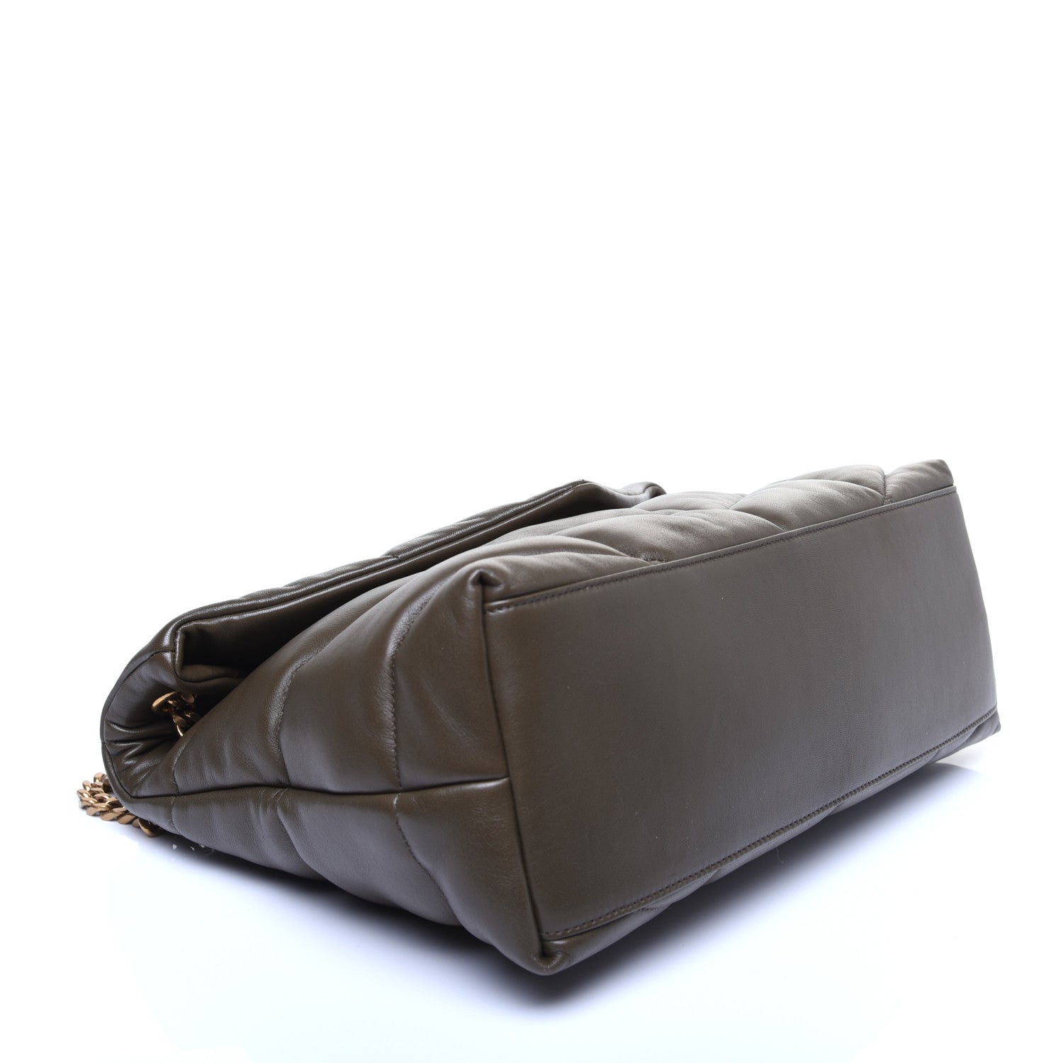 Saint Laurent Lambskin Quilted Medium Loulou Puffer Monogram Chain Satchel Seaweed 4 of 12