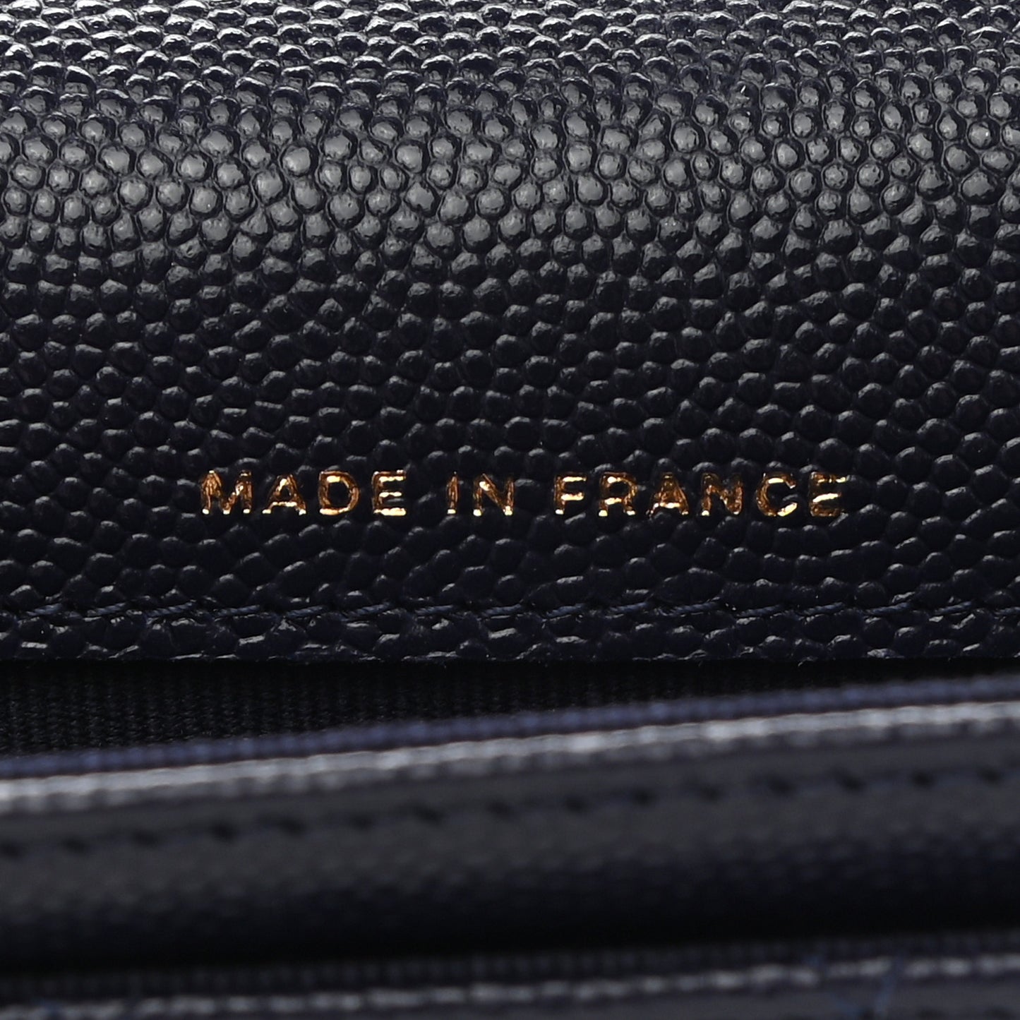 Caviar Quilted Flap Card Holder Wallet Dark Blue
