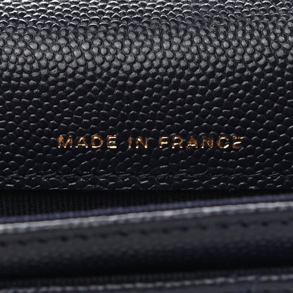 Chanel Caviar Quilted Flap Card Holder Wallet Dark Blue 6 of 8