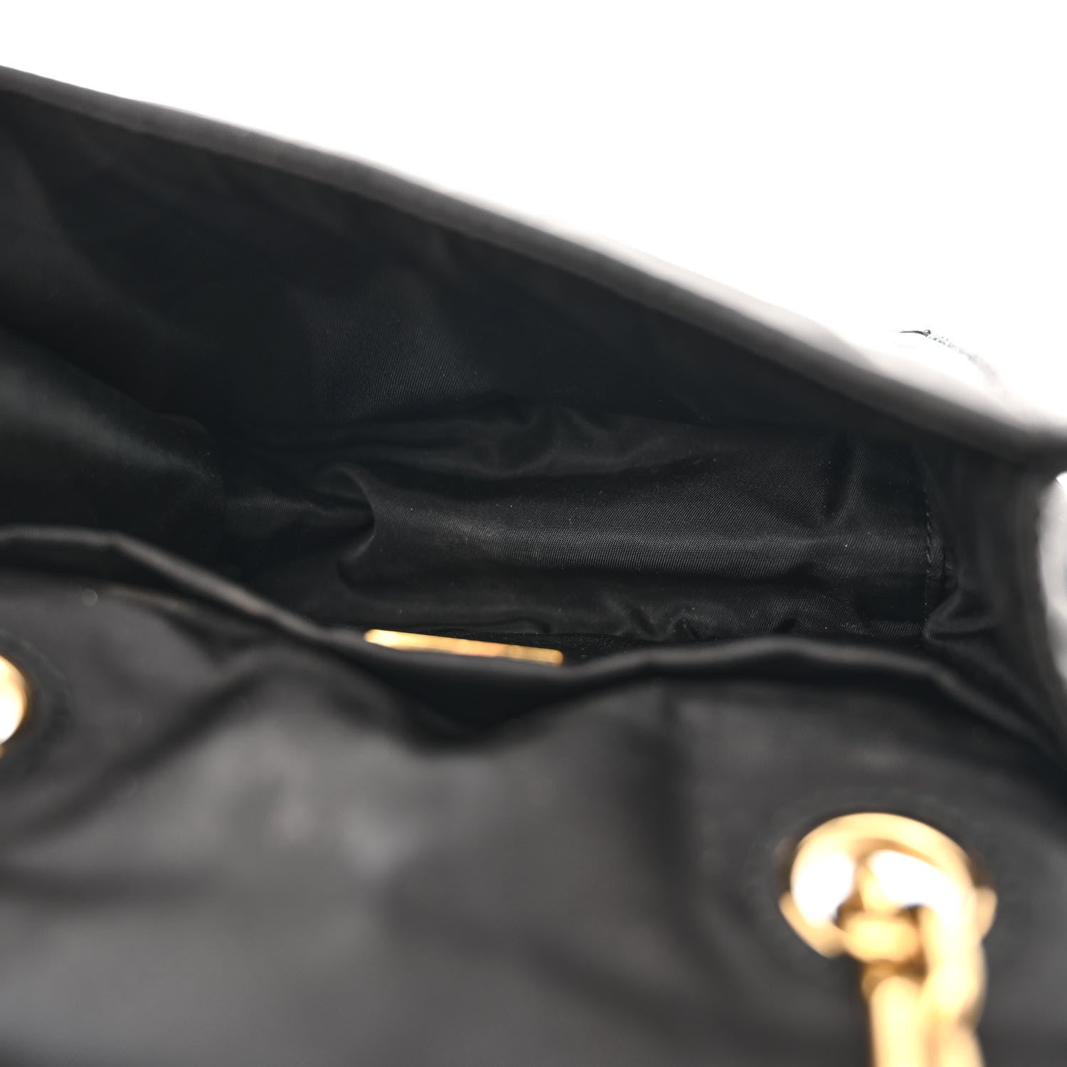 Prada Tessuto Nylon Crystal Chain Flap Shoulder Bag Black 5 of 12