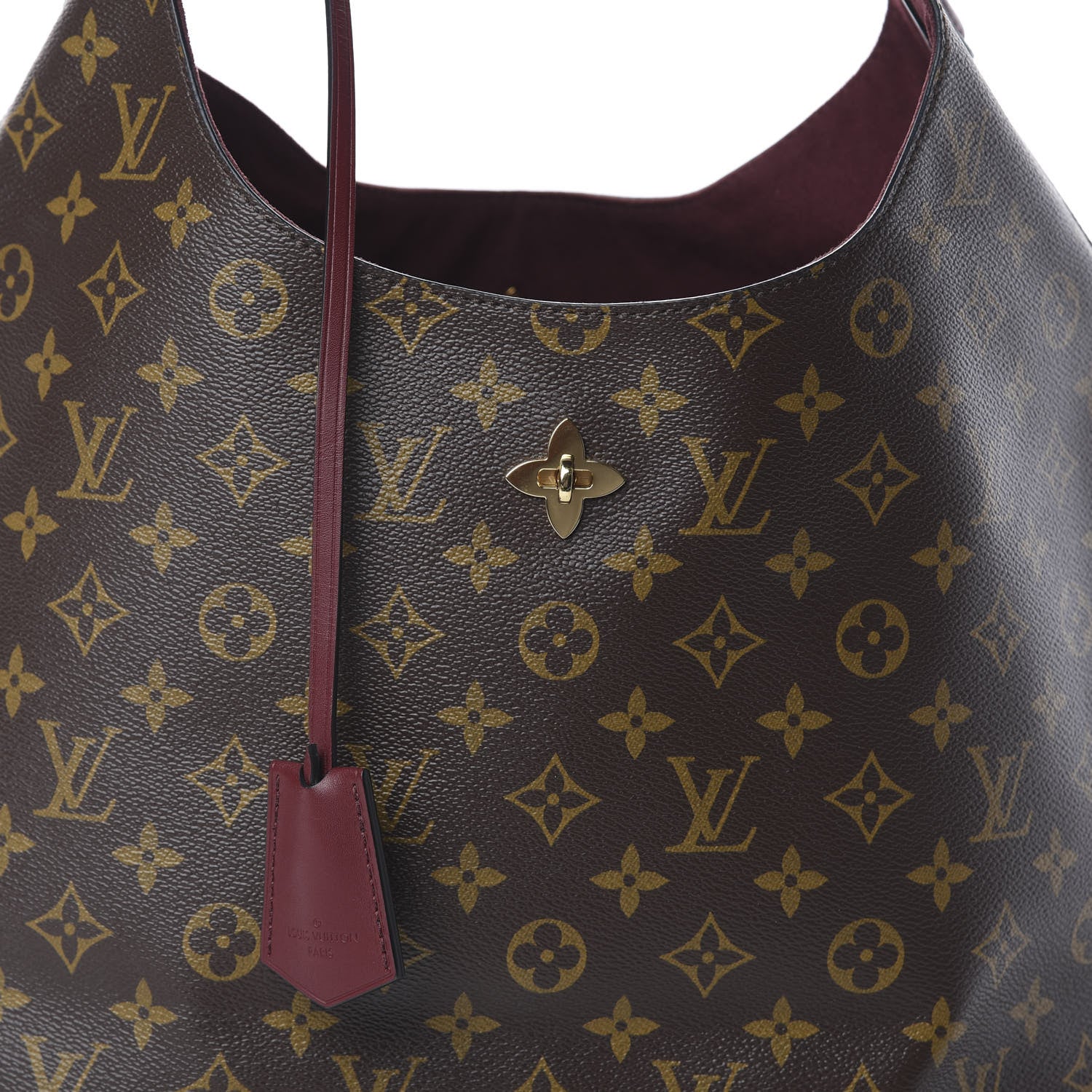 Louis Vuitton Monogram Flower Hobo Bordeaux 6 of 8