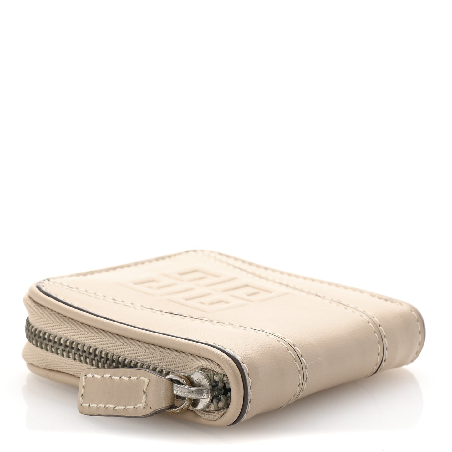 Lambskin 4G Logo Zip Coin Purse Beige