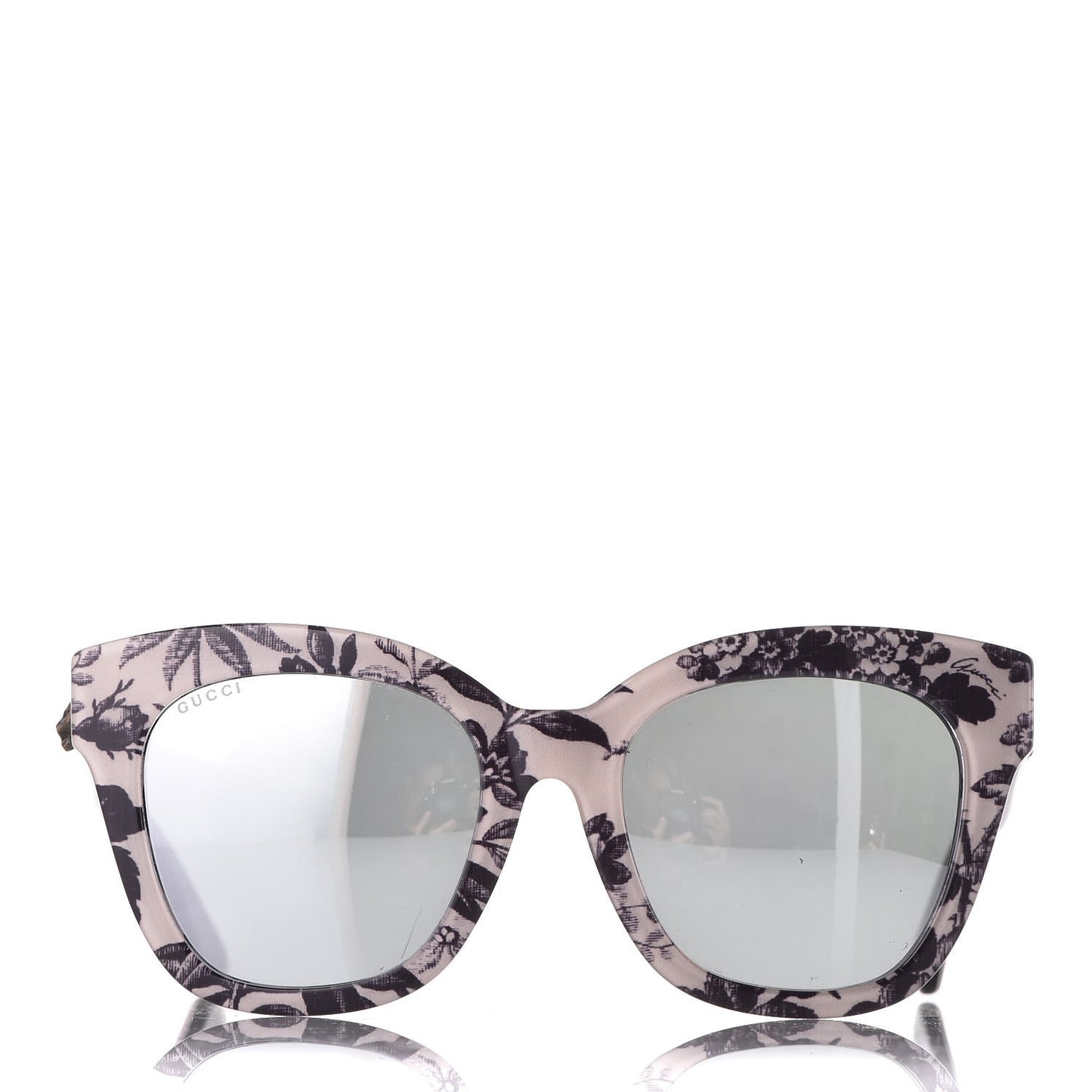 Acetate Herbarium Print Square Frame Sunglasses GG0029SA White