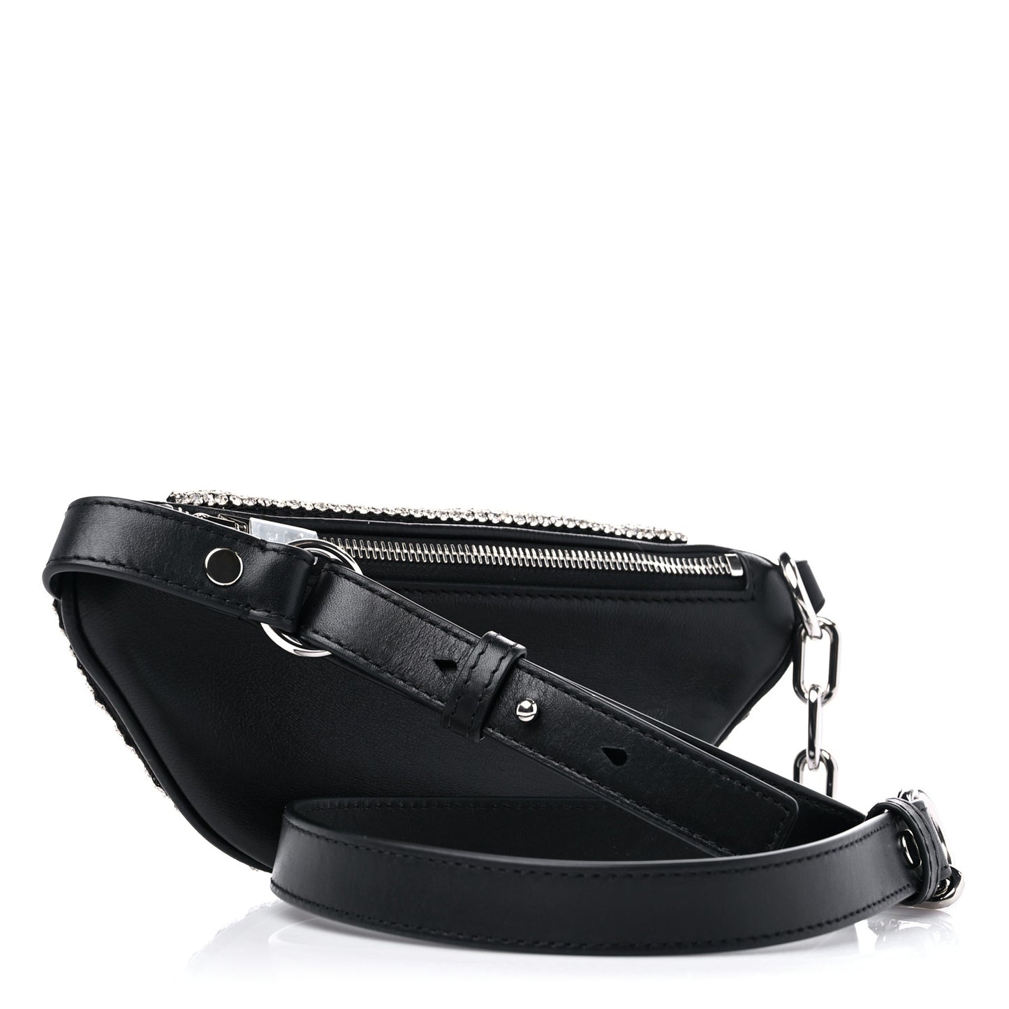 Rhinestone Mesh Mini Attica Belt Bag Black
