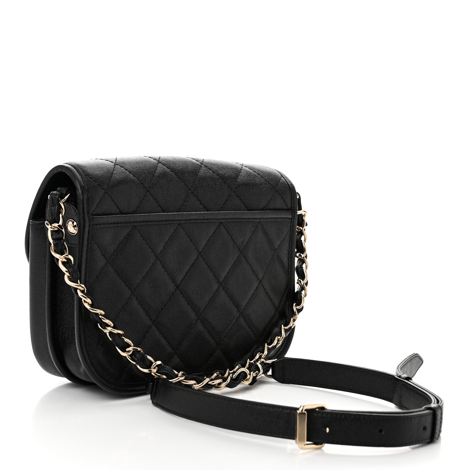 Chanel Caviar Quilted Round Messenger Flap Black 3 of 11