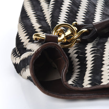 Miu Miu Nappa Intreccio Sacca Tote Cera Black 16 of 23
