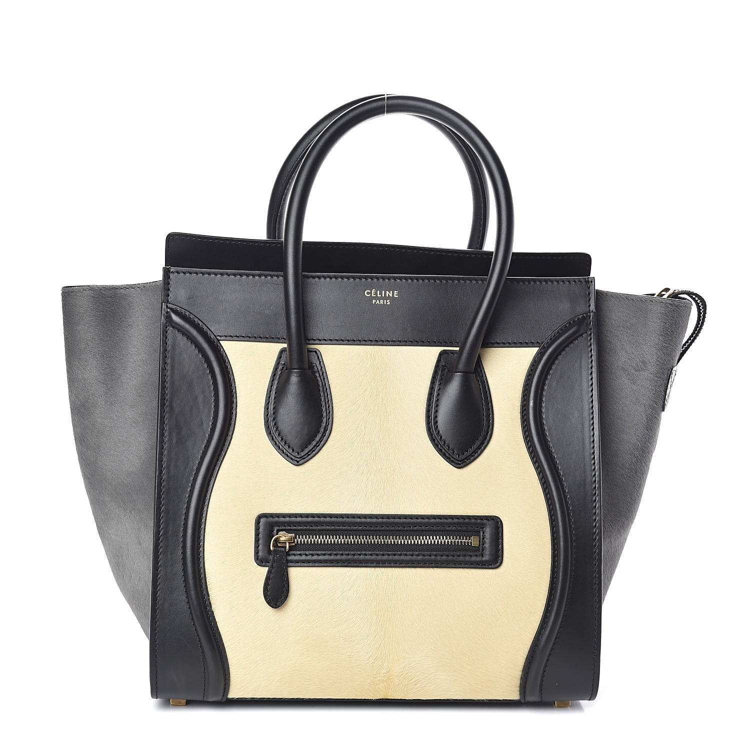 Celine Pony Hair Mini Tri-Color Luggage in Light Yellow 1 of 9