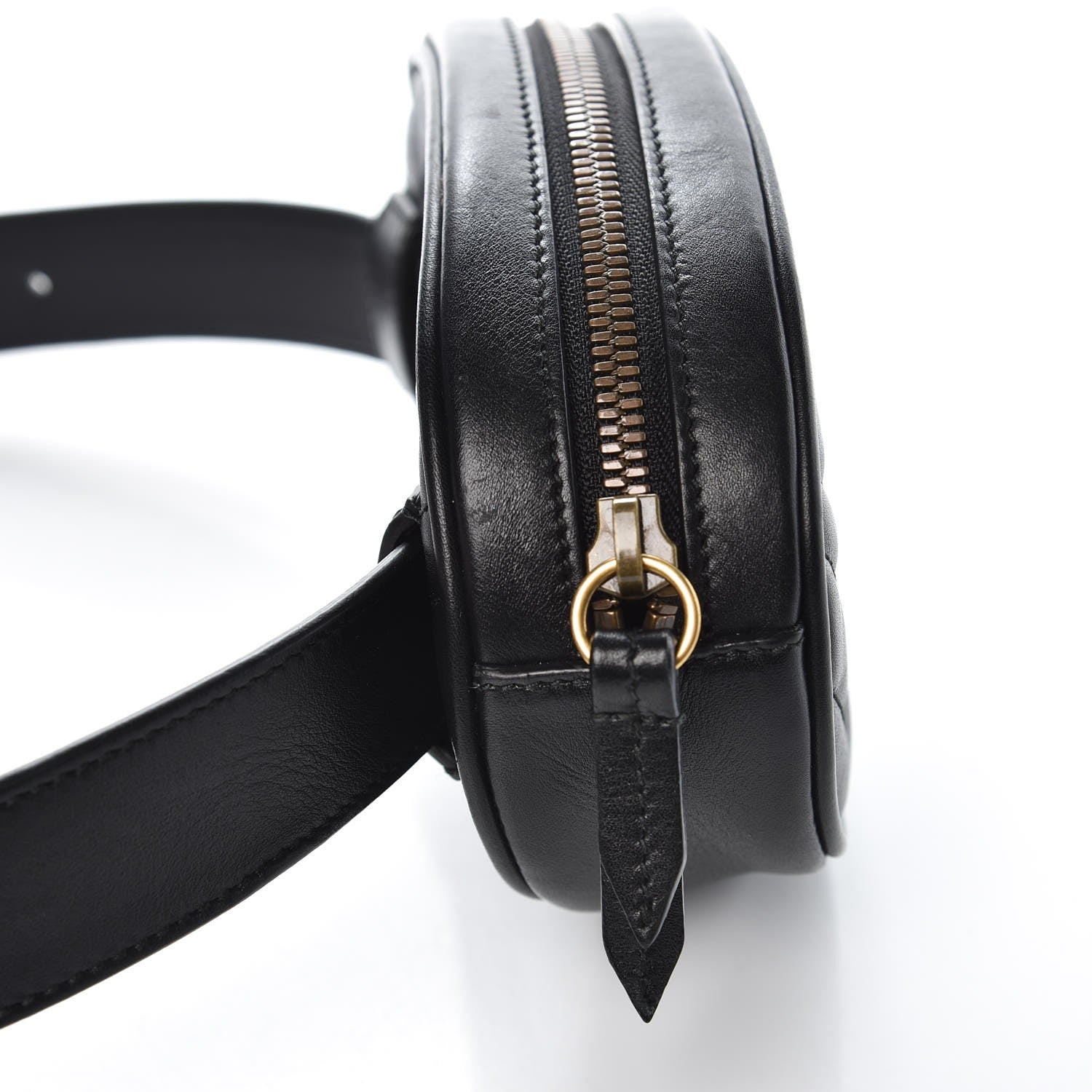 Gucci Calfskin Matelasse GG Marmont Belt Bag 85 34 Black 10 of 12