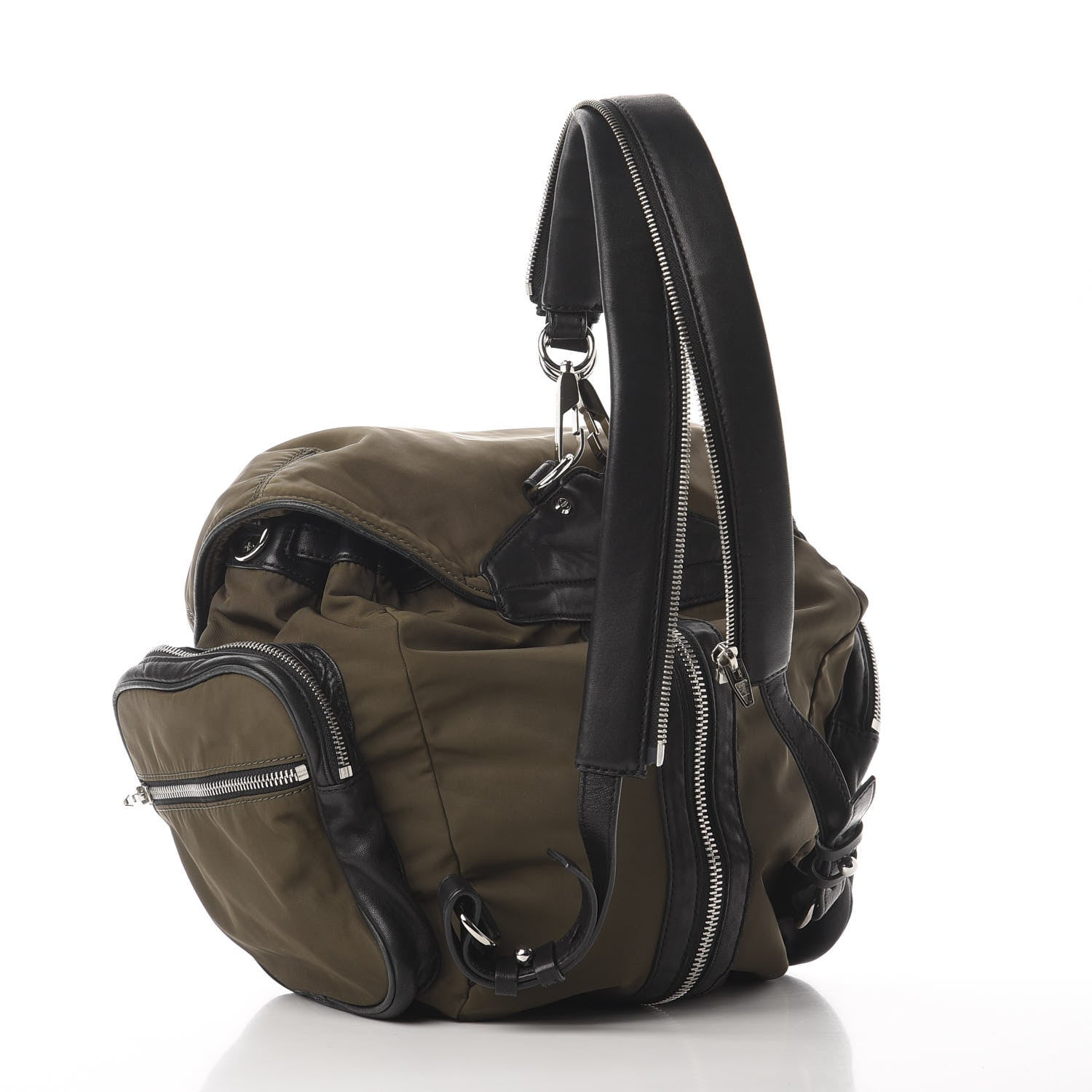 Alexander Wang Lambskin Nylon Marti Backpack Military 2 of 8