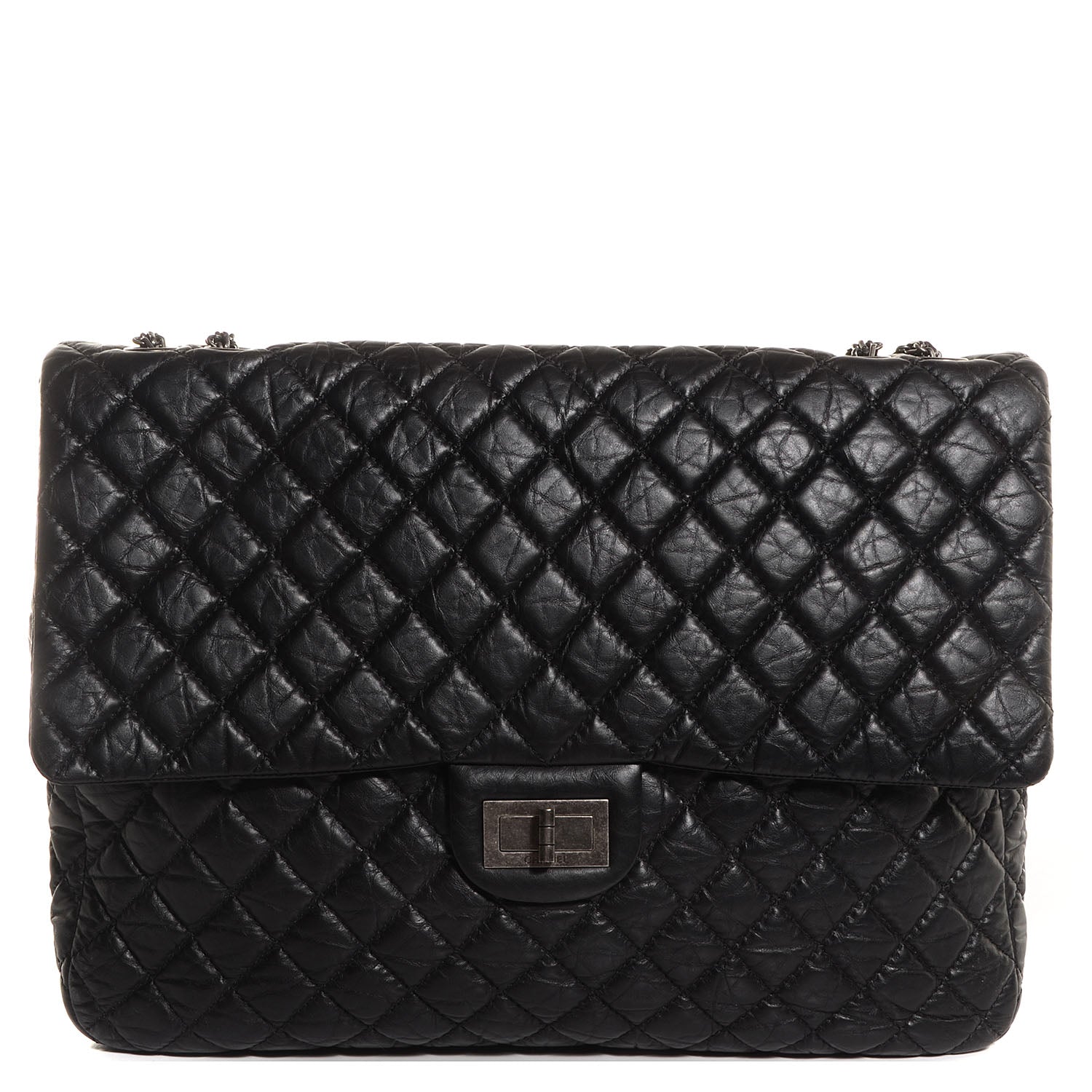 Chanel Aged Calfskin Reissue XL Maxi Flap Black 1 of 8