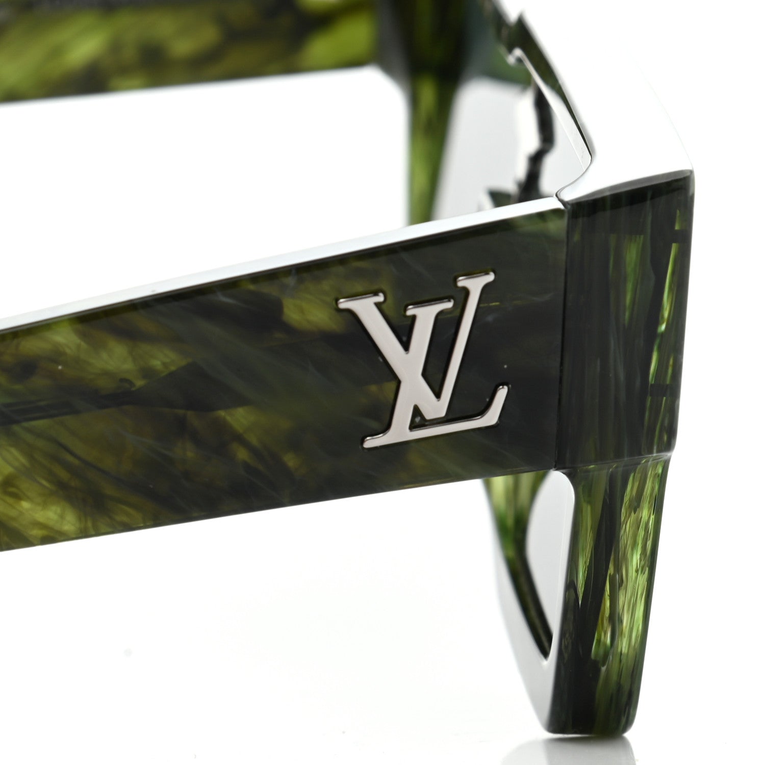 Louis Vuitton Acetate Marble Effect Swarovski Cyclone Sunglasses Z1552W Green 6 of 10