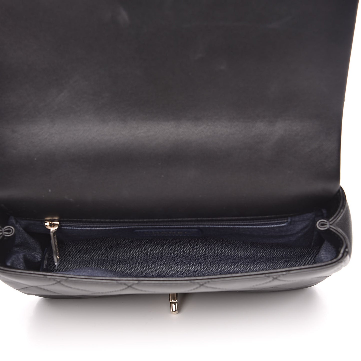Lambskin Quilted Resin Bi-Color Chain Flap Bag Black