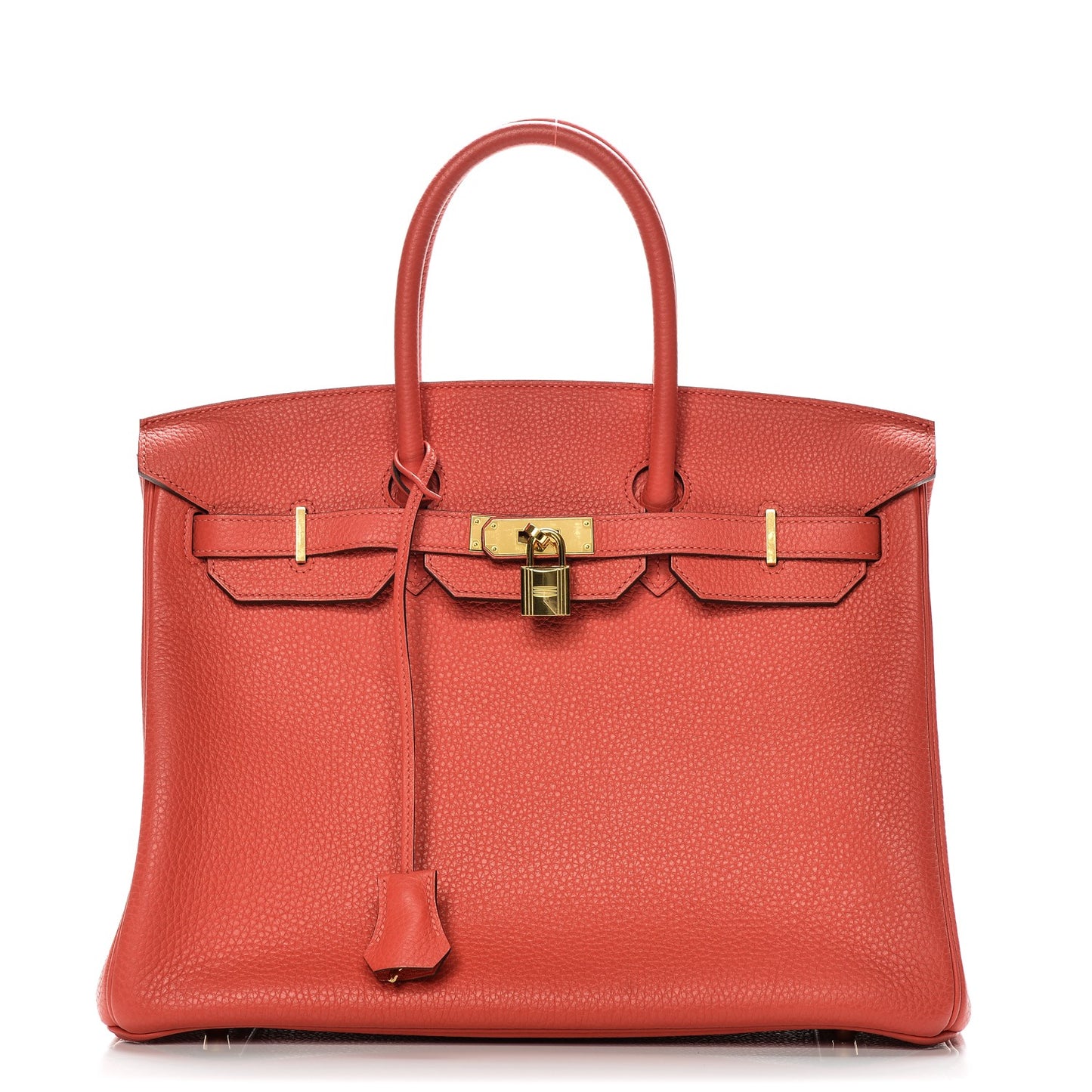 Taurillon Clemence Birkin 35 Rouge Pivoine