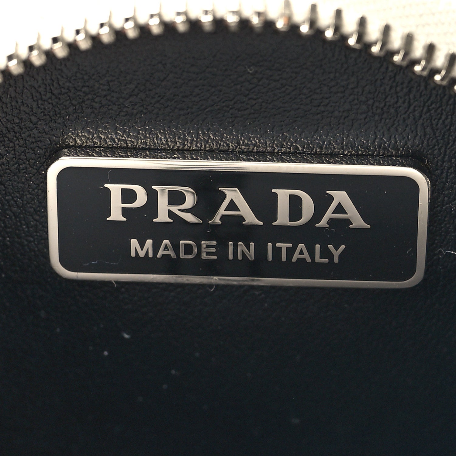 Prada Spazzolato Round Coin Pouch Bag Charm White 6 of 10