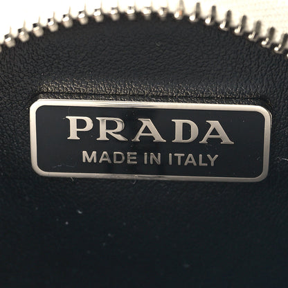 Prada Spazzolato Round Coin Pouch Bag Charm White 6 of 10