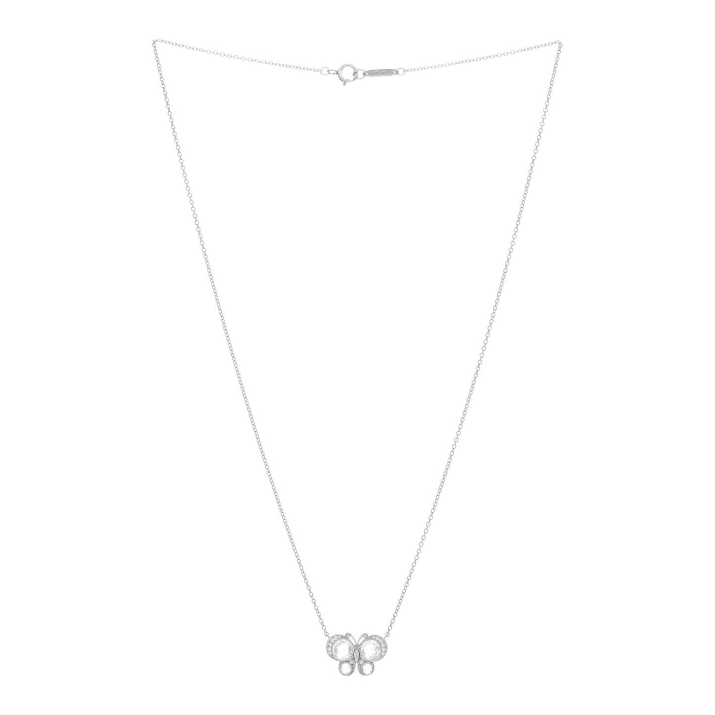 Platinum Diamond Enchant Butterfly Pendant Necklace