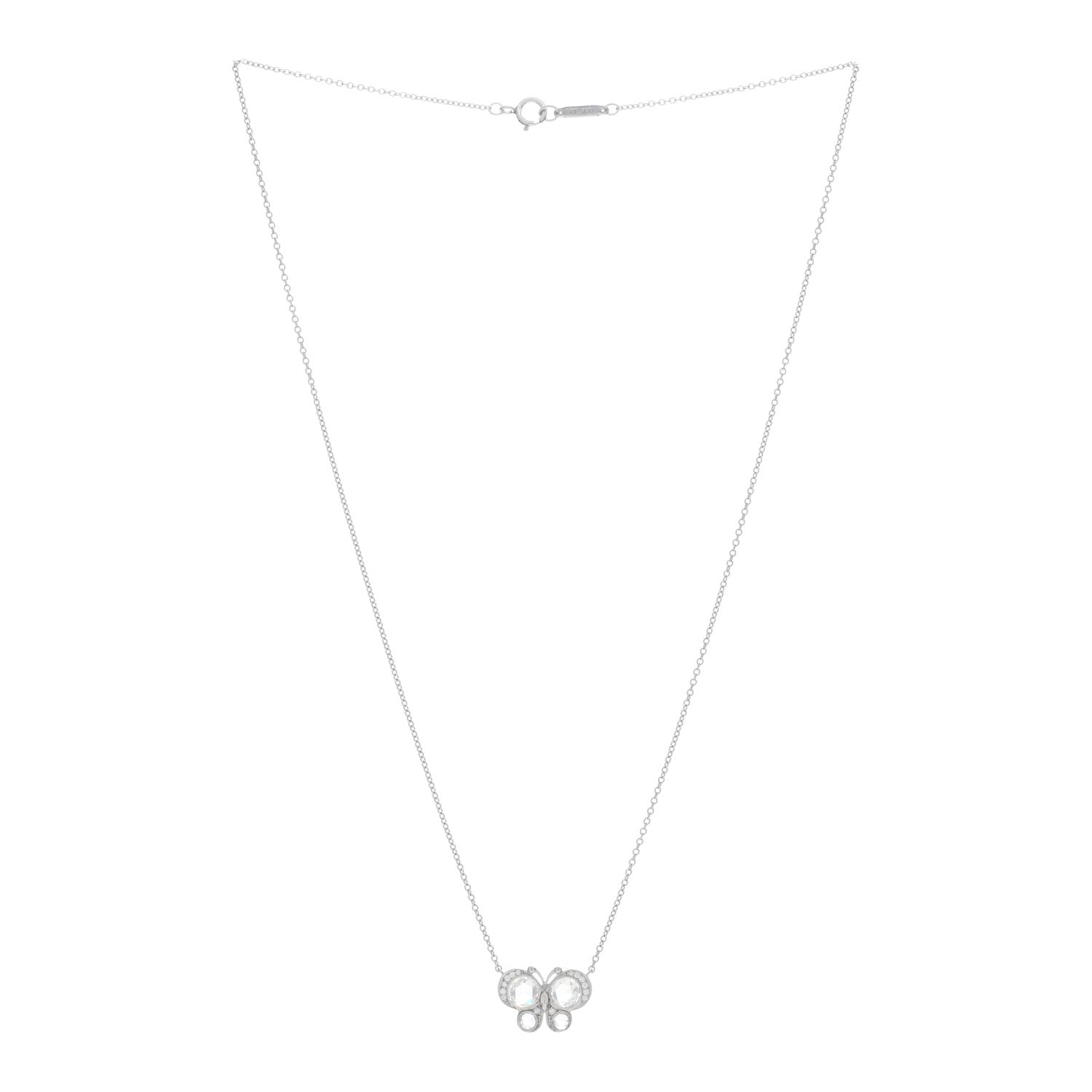 Tiffany Platinum Diamond Enchant Butterfly Pendant Necklace 2 of 5