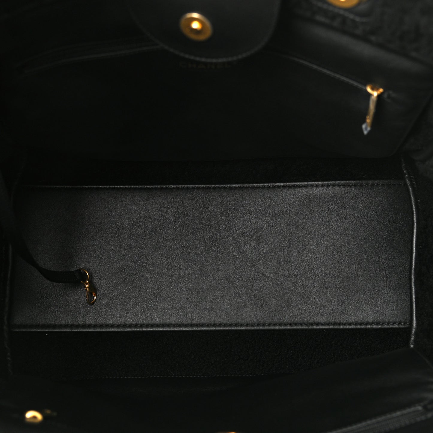 Shearling Large Deauville Tote Black