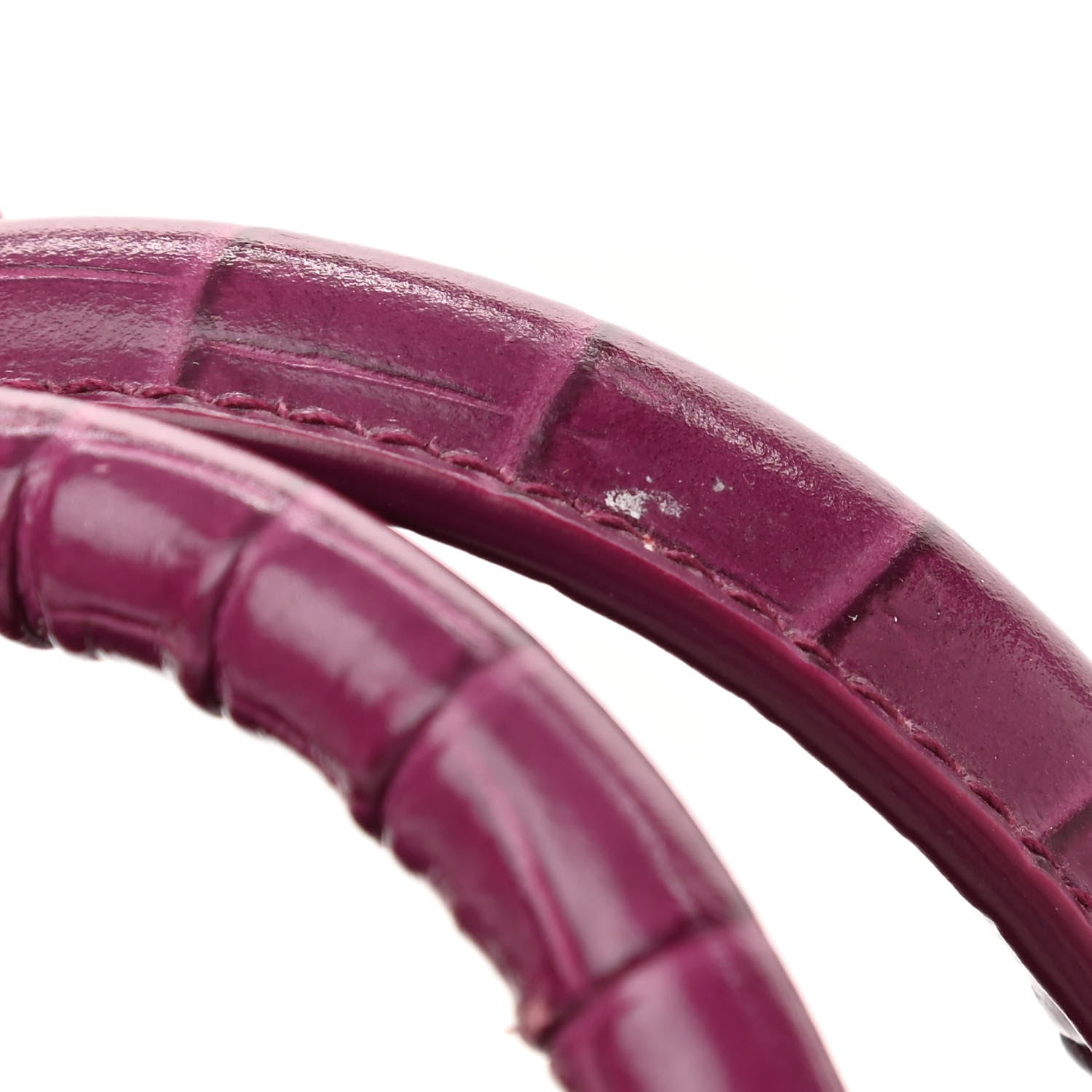 Saint Laurent Calfskin Crocodile Embossed Nano Sac De Jour Violet 7 of 9