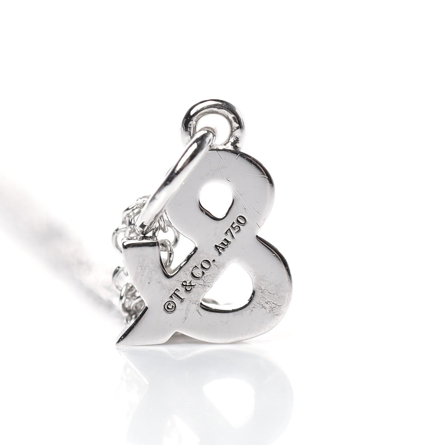 18K White Gold Diamond Small Ampersand Pendant Necklace