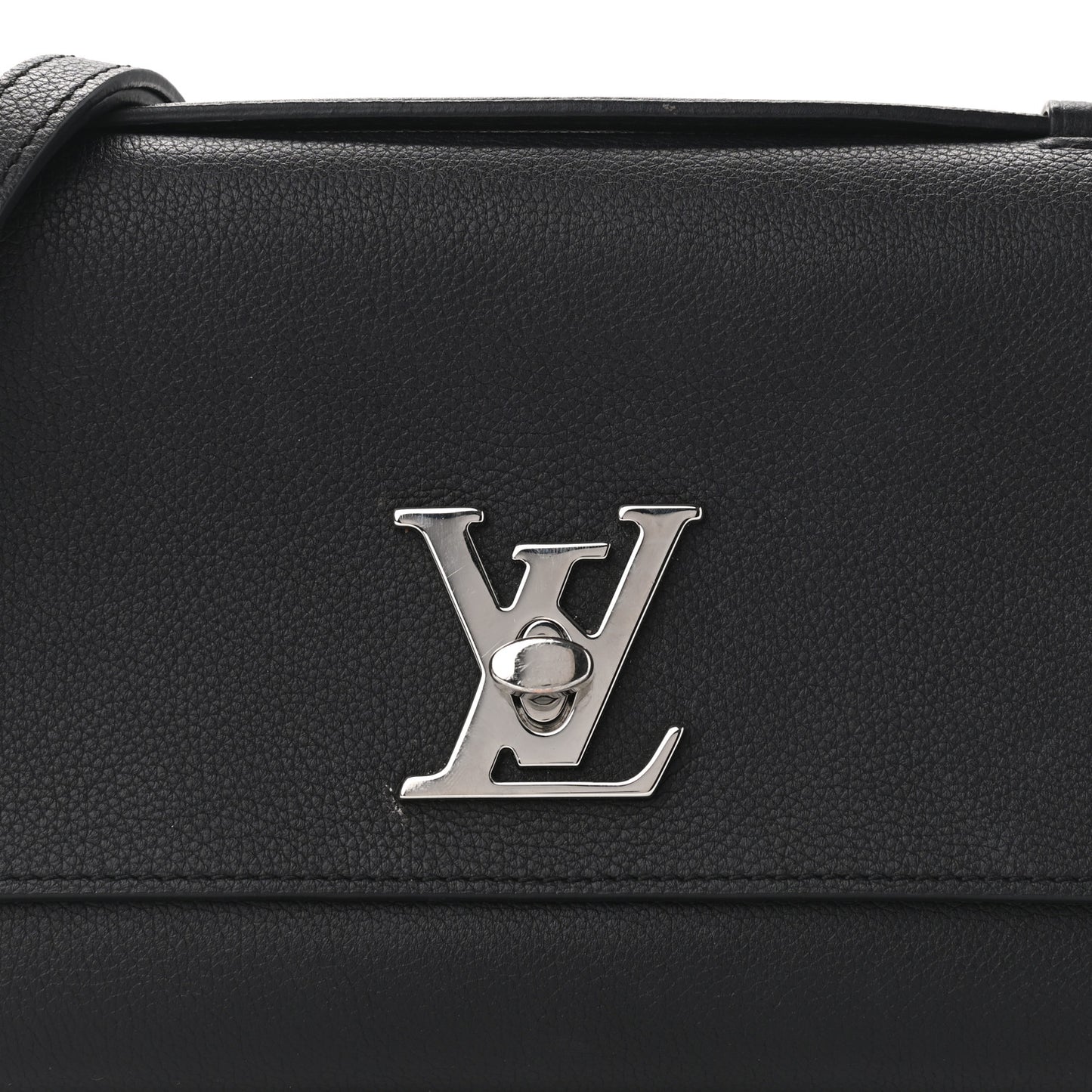 Calfskin Lockme Clutch Black