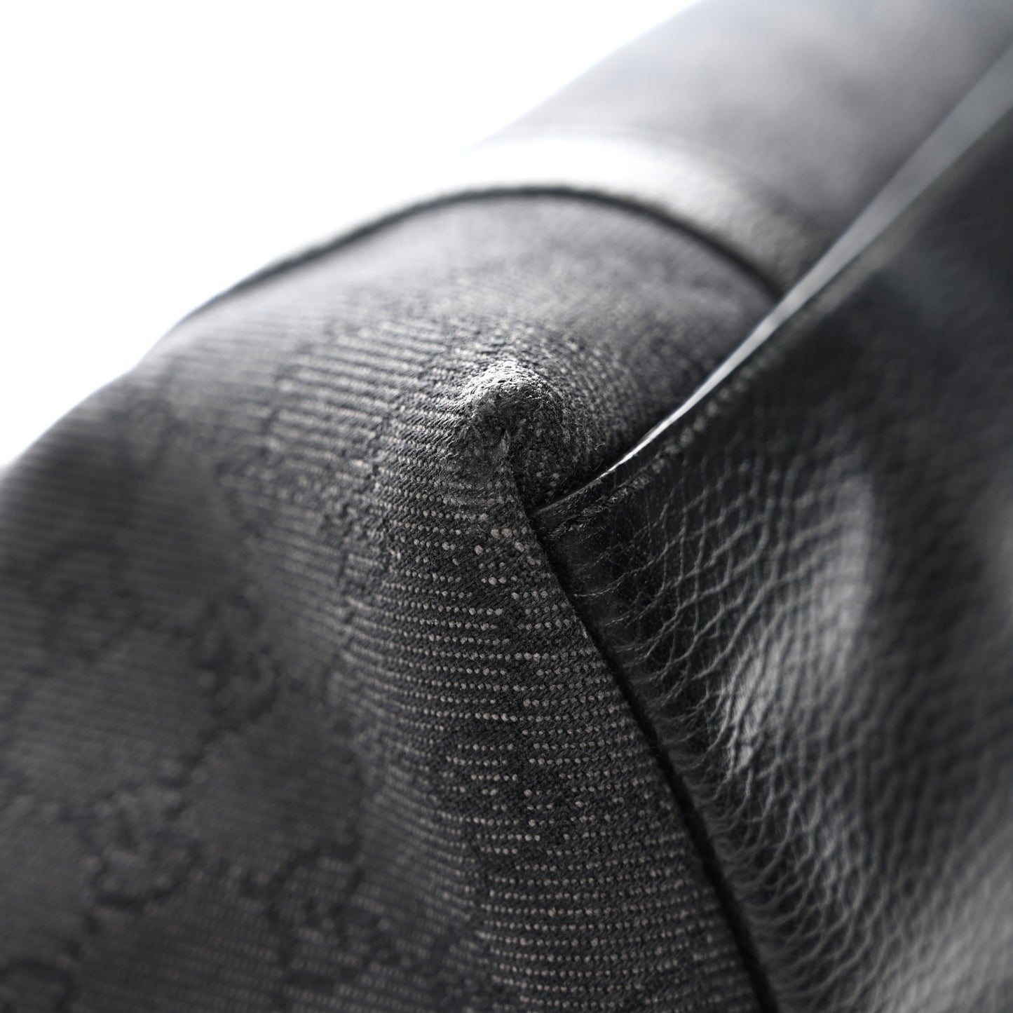 Nylon Monogram Medium GG Charm Dome Satchel Black