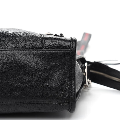 Balenciaga Agneau Classic Silver Hardware S City Logo Strap Black Red 10 of 10