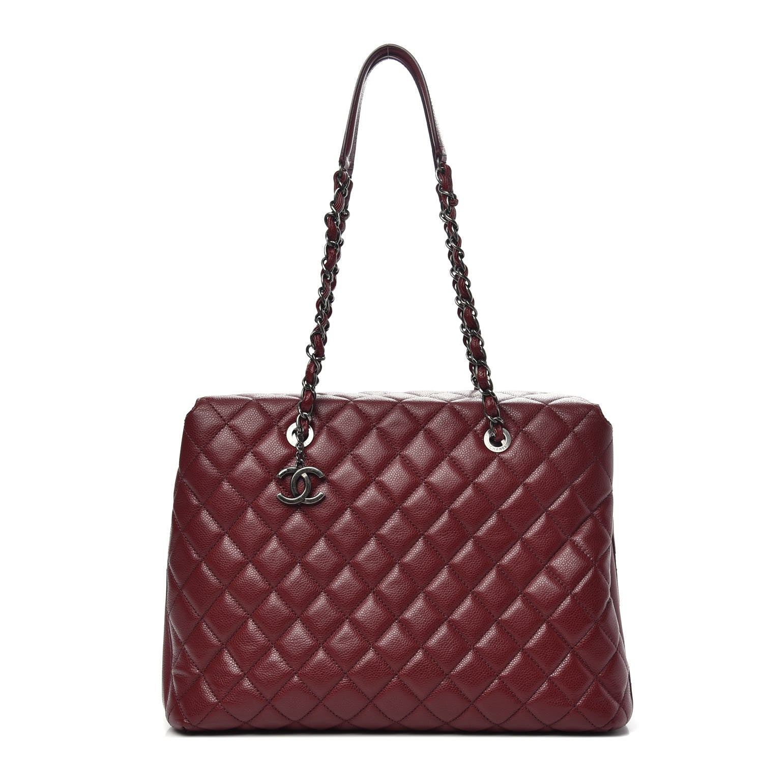 Chanel Caviar Quilted City Shopping Tote Red 1 of 12