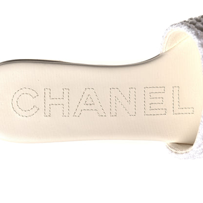 Chanel Crochet CC Mules Sandals 38 White 8 of 10