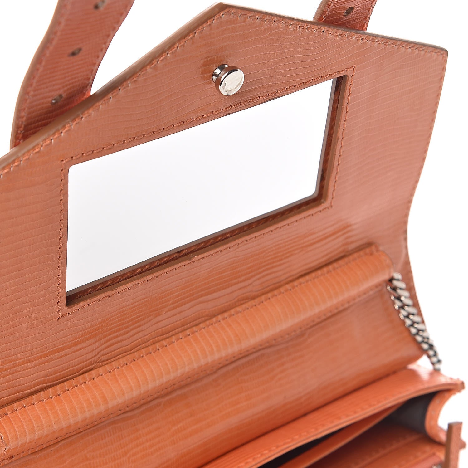 Proenza Schouler Calfskin Lizard Embosed Lizard PS1 Large Chain Wallet Grapefruit 7 of 11