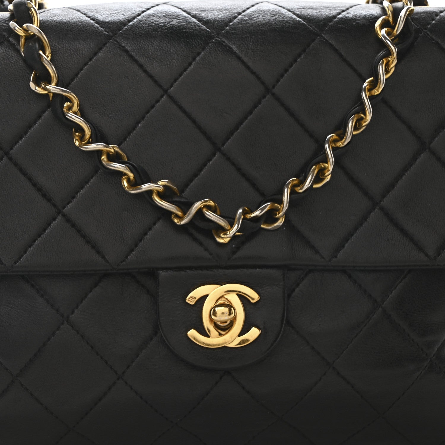 Chanel Lambskin Quilted Mini Square Flap Black 7 of 11