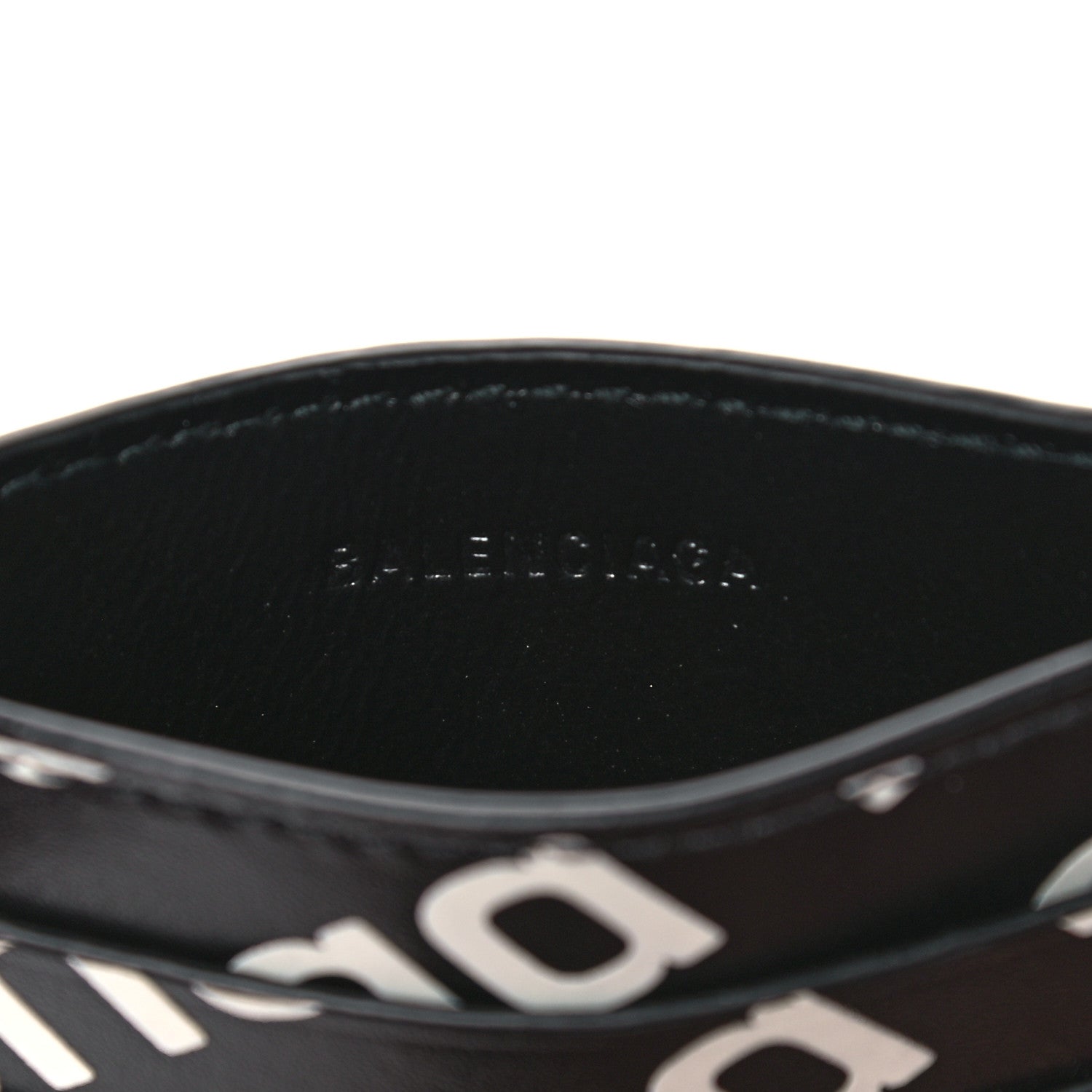 Balenciaga Calfskin Logo Print Cash Card Holder Black 6 of 8
