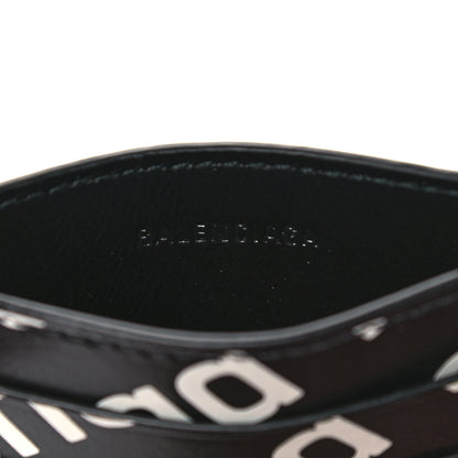 Balenciaga Calfskin Logo Print Cash Card Holder Black 6 of 8
