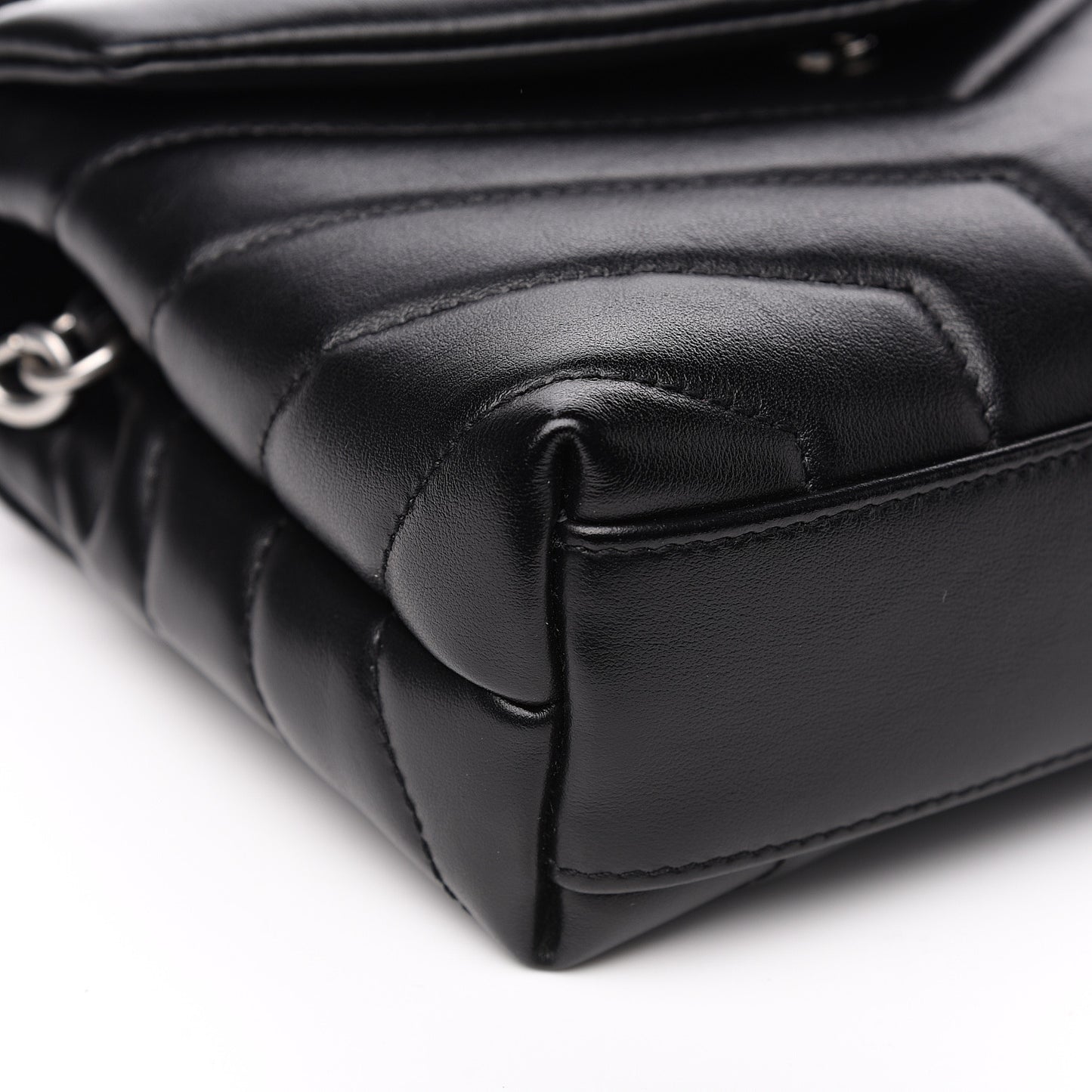 Calfskin Y Quilted Monogram Toy Loulou Crossbody Bag Black
