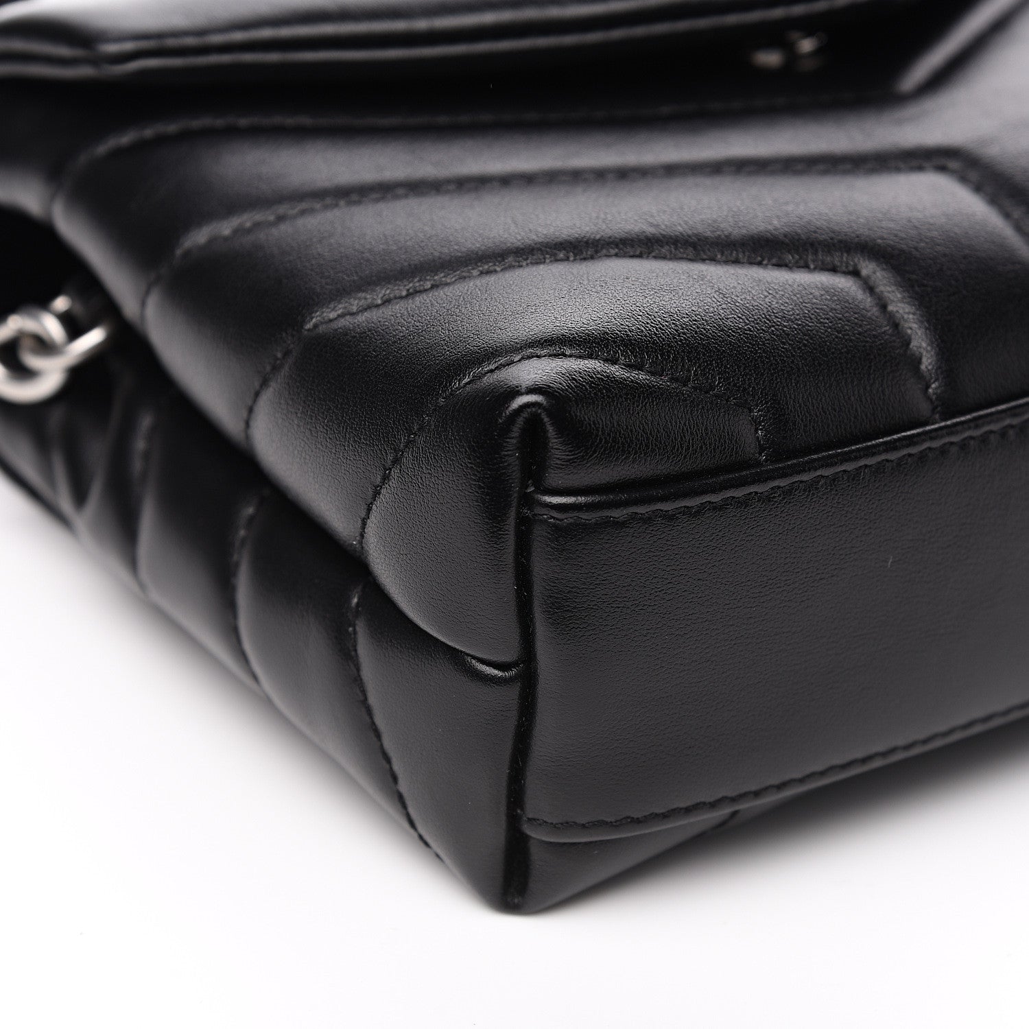 Saint Laurent Calfskin Y Quilted Monogram Toy Loulou Crossbody Bag Black 7 of 9