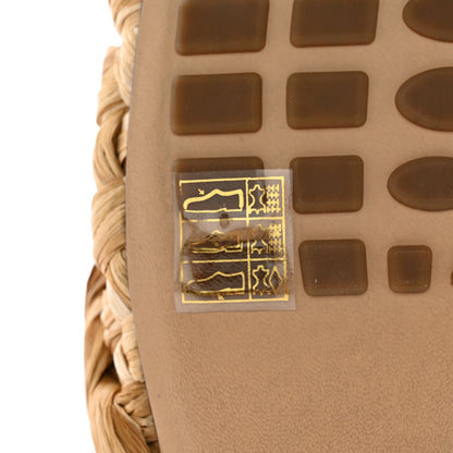 Bottega Veneta Raffia Twisted Intrecciato Stretch Flat Sandals 36 Macadamia 7 of 12