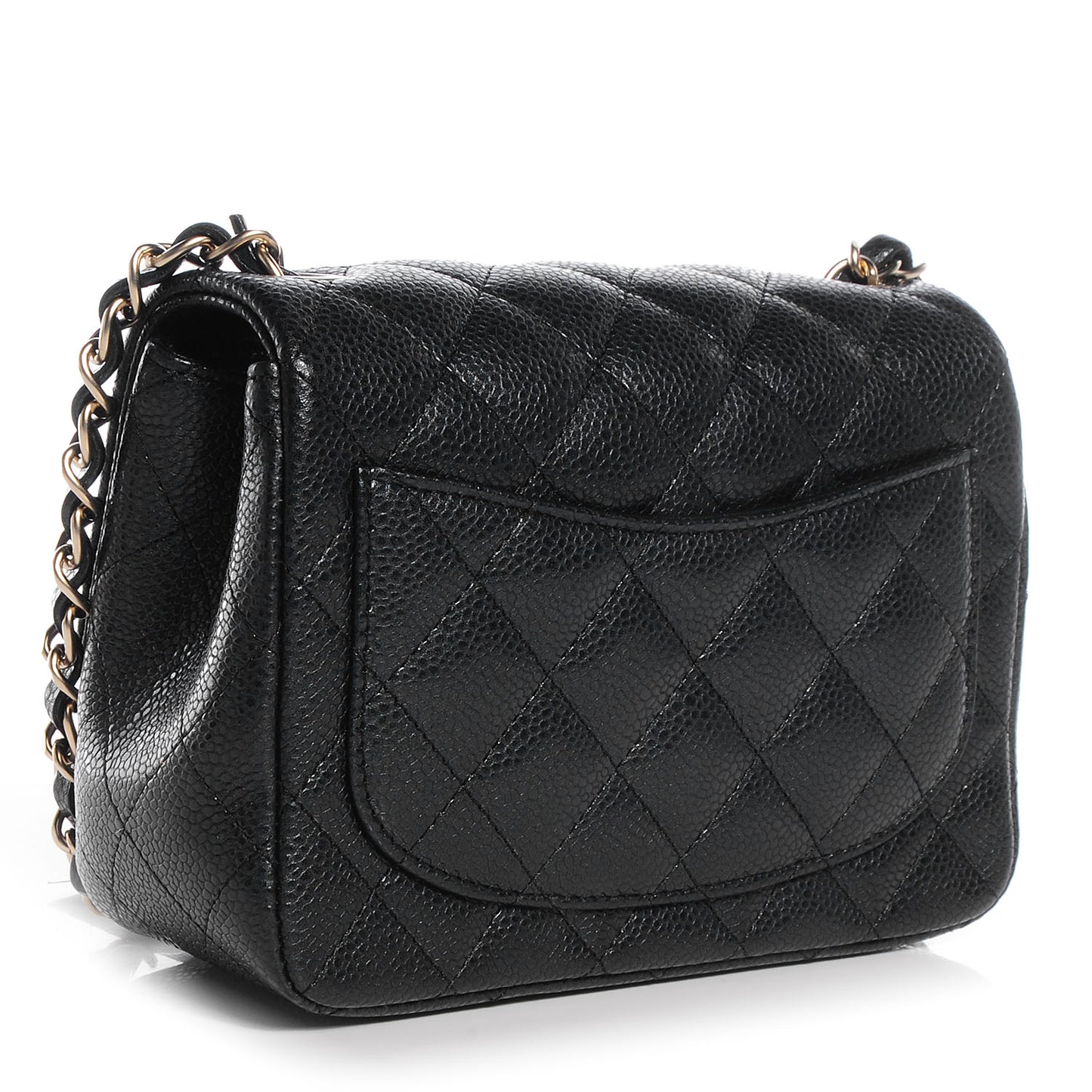 Caviar Mini Square Flap Black