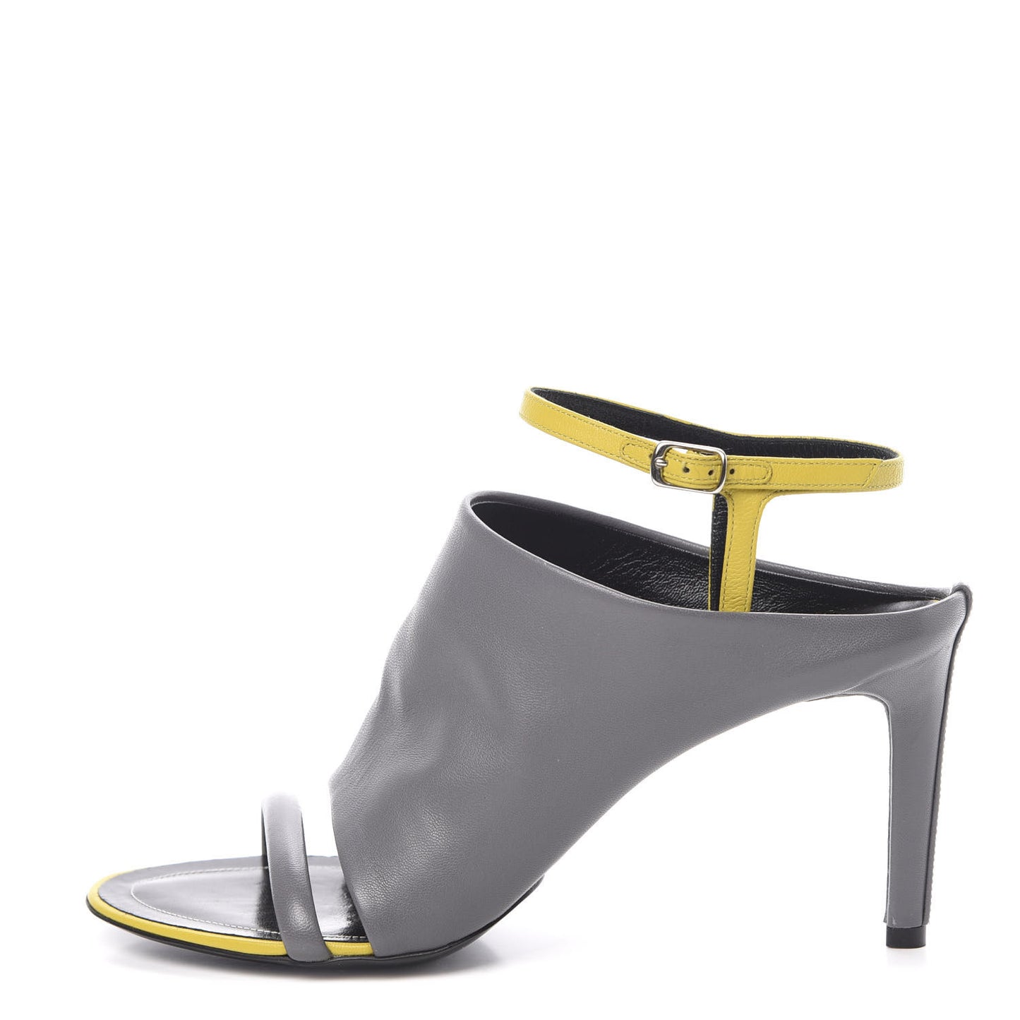Lambskin Bi-Color Open Toe Glove Sandal 38 Grey