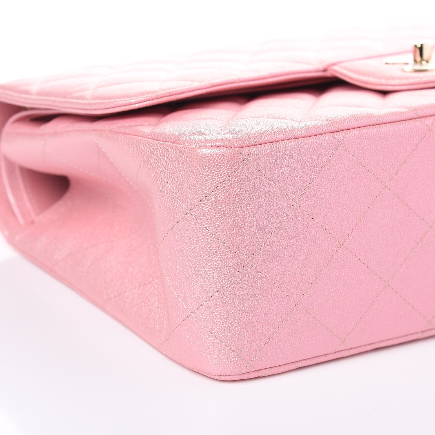 Chanel Iridescent Caviar Quilted Jumbo Double Flap Rose Pink 8 of 10
