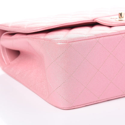 Chanel Iridescent Caviar Quilted Jumbo Double Flap Rose Pink 8 of 10
