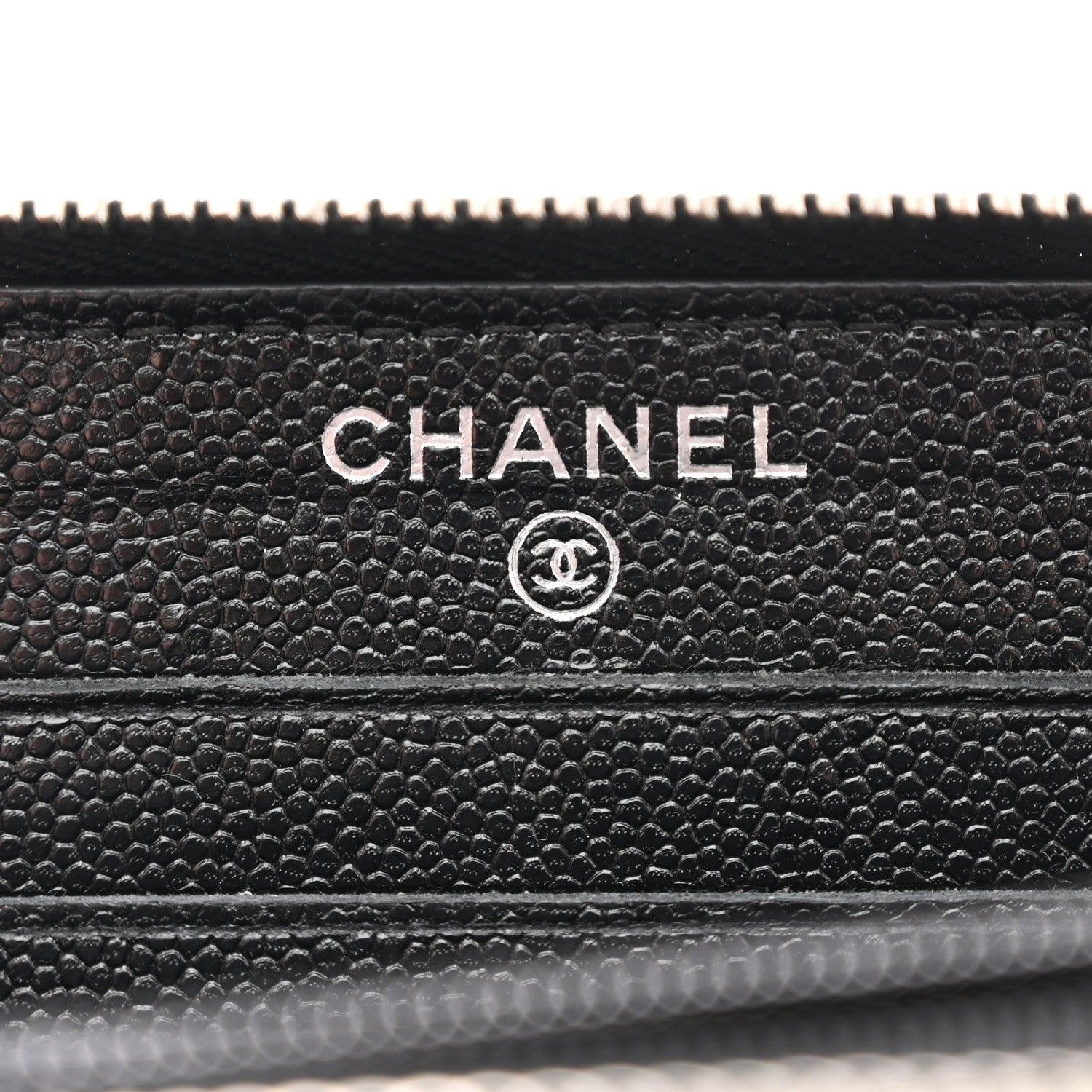 Chanel Caviar CC Small Zip Around Wallet Black Blue Green 6 of 9