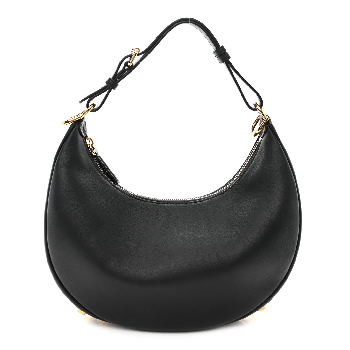 Vitello Grace Matte Small Fendigraphy Hobo Bag Black