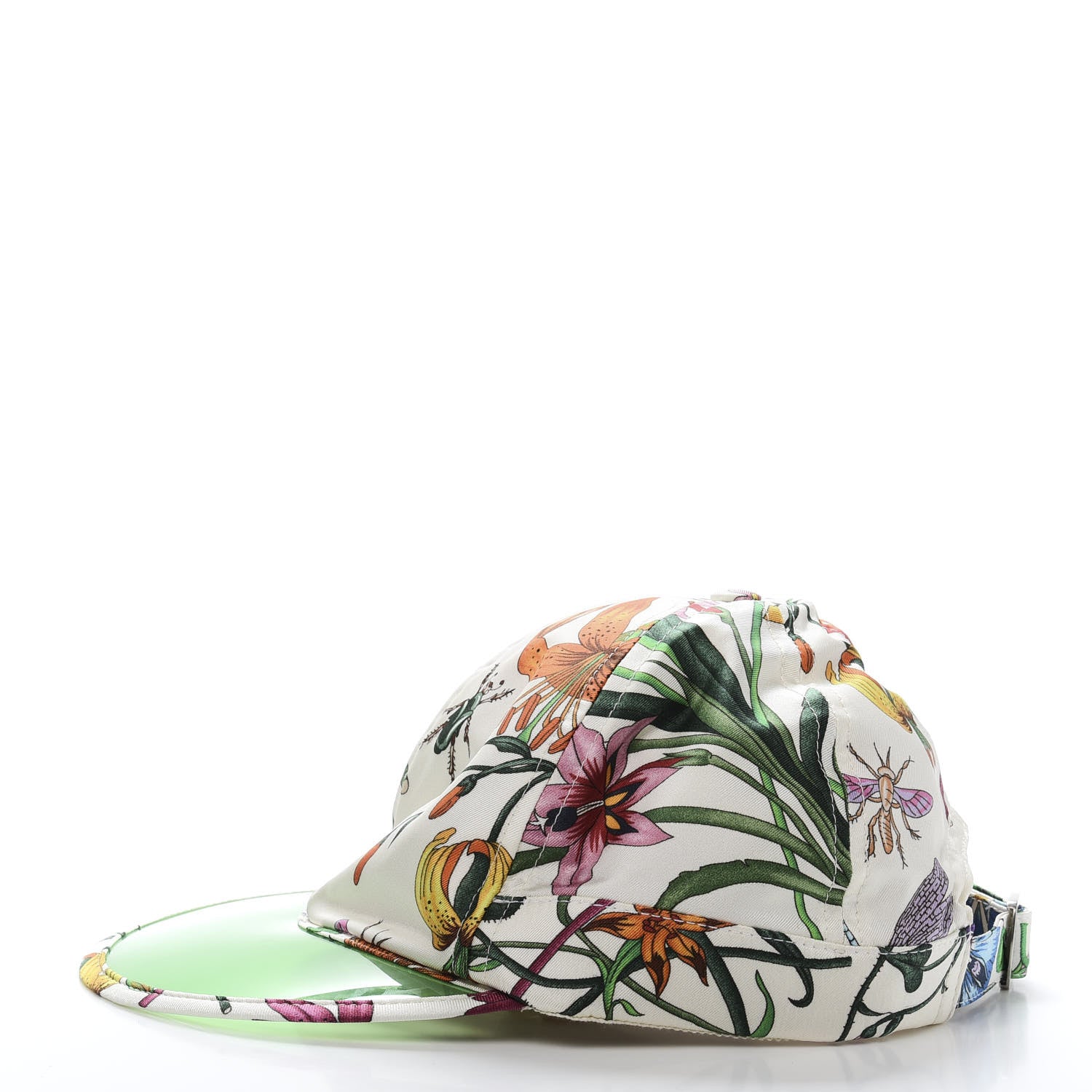 Gucci Silk PVC Flora Print Baseball Cap White Multicolor 3 of 10