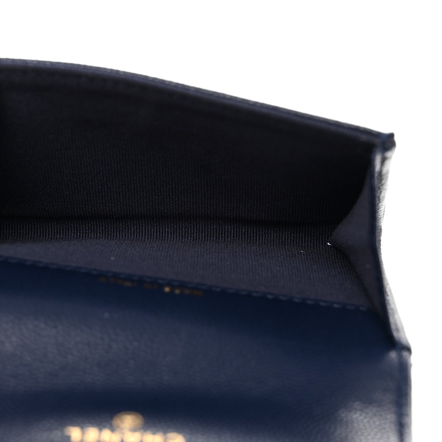 Chanel Caviar Quilted Crystal CC Flap Card Holder Navy Blue 5 of 8