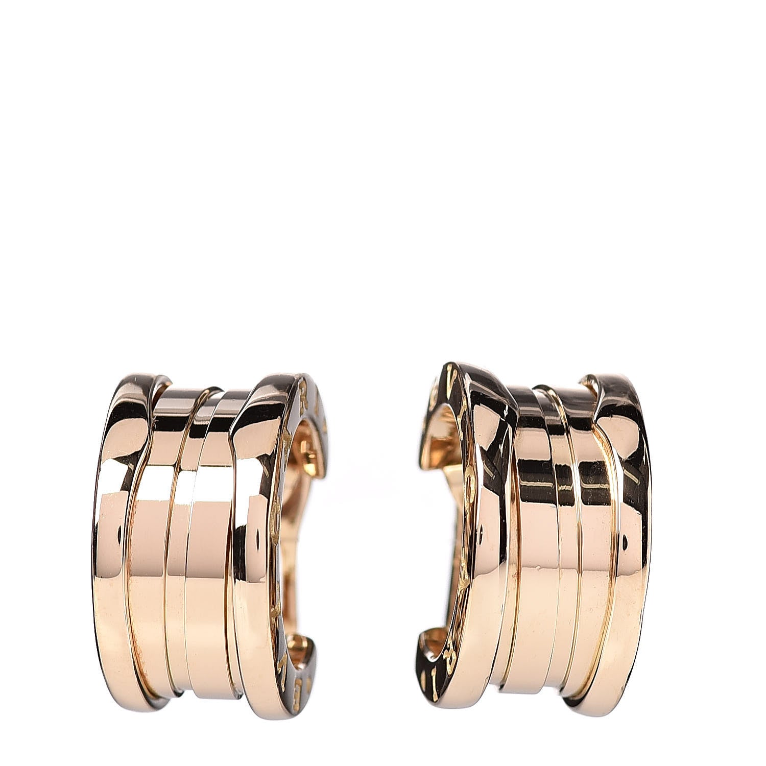Bulgari 18K Yellow Gold B.Zero1 Hoop Earrings 1 of 4