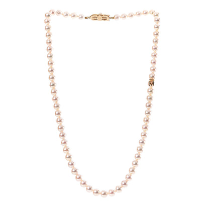 Mikimoto 18K Yellow Gold Akoya Pearl 6-6.5mm Strand Necklace 17 3 of 6