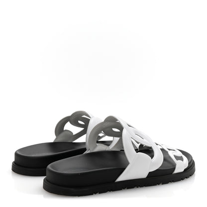 Hermes Nappa Womens Extra Sandals 38 White 5 of 10