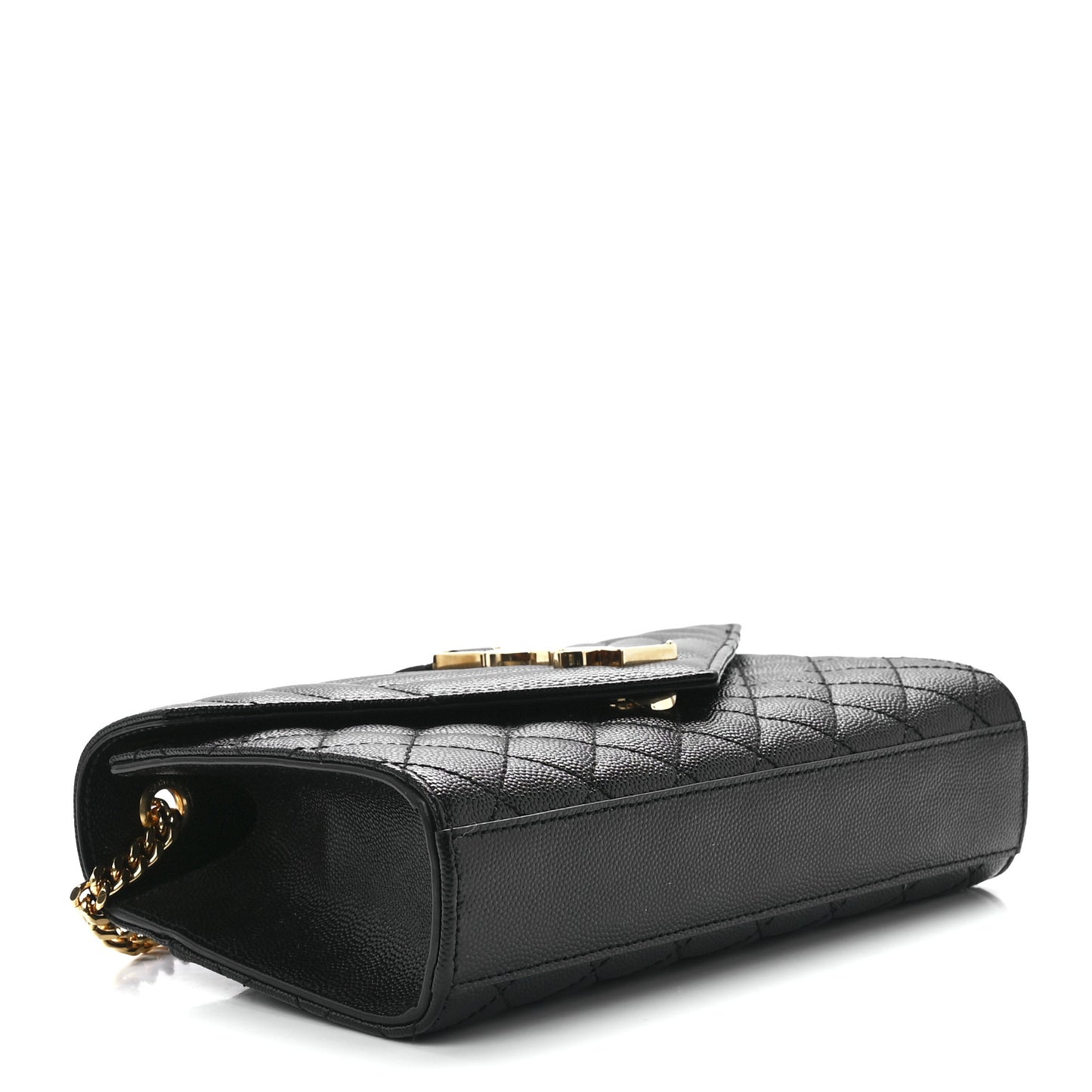 Grain De Poudre Textured Mixed Matelasse Triquilt Small Monogram Satchel Black