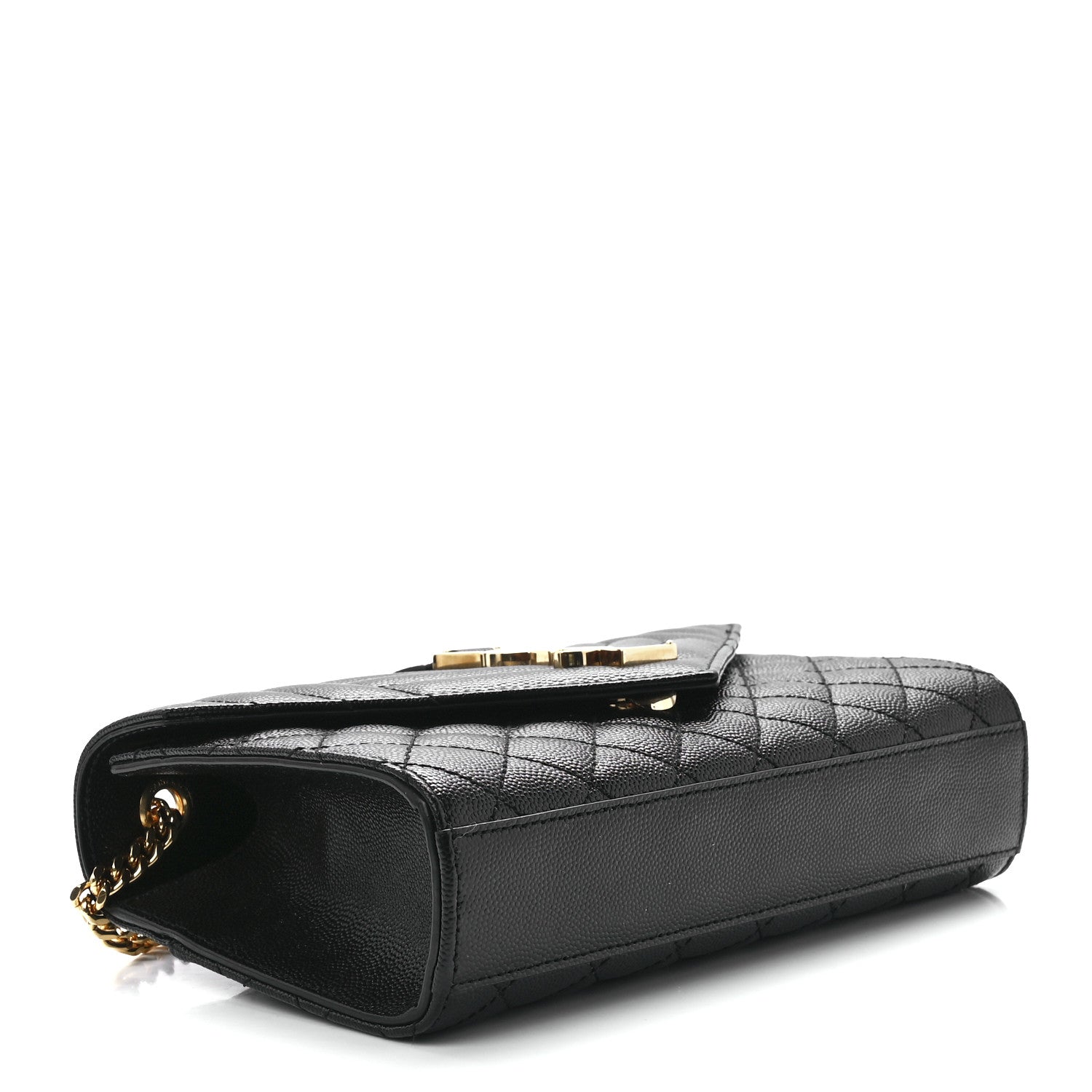 Saint Laurent Grain De Poudre Textured Mixed Matelasse Triquilt Small Monogram Satchel Black 4 of 12