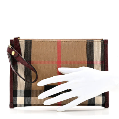 Burberry Vintage Check Honeybrook Tote Pouch Dark Plum 2 of 9